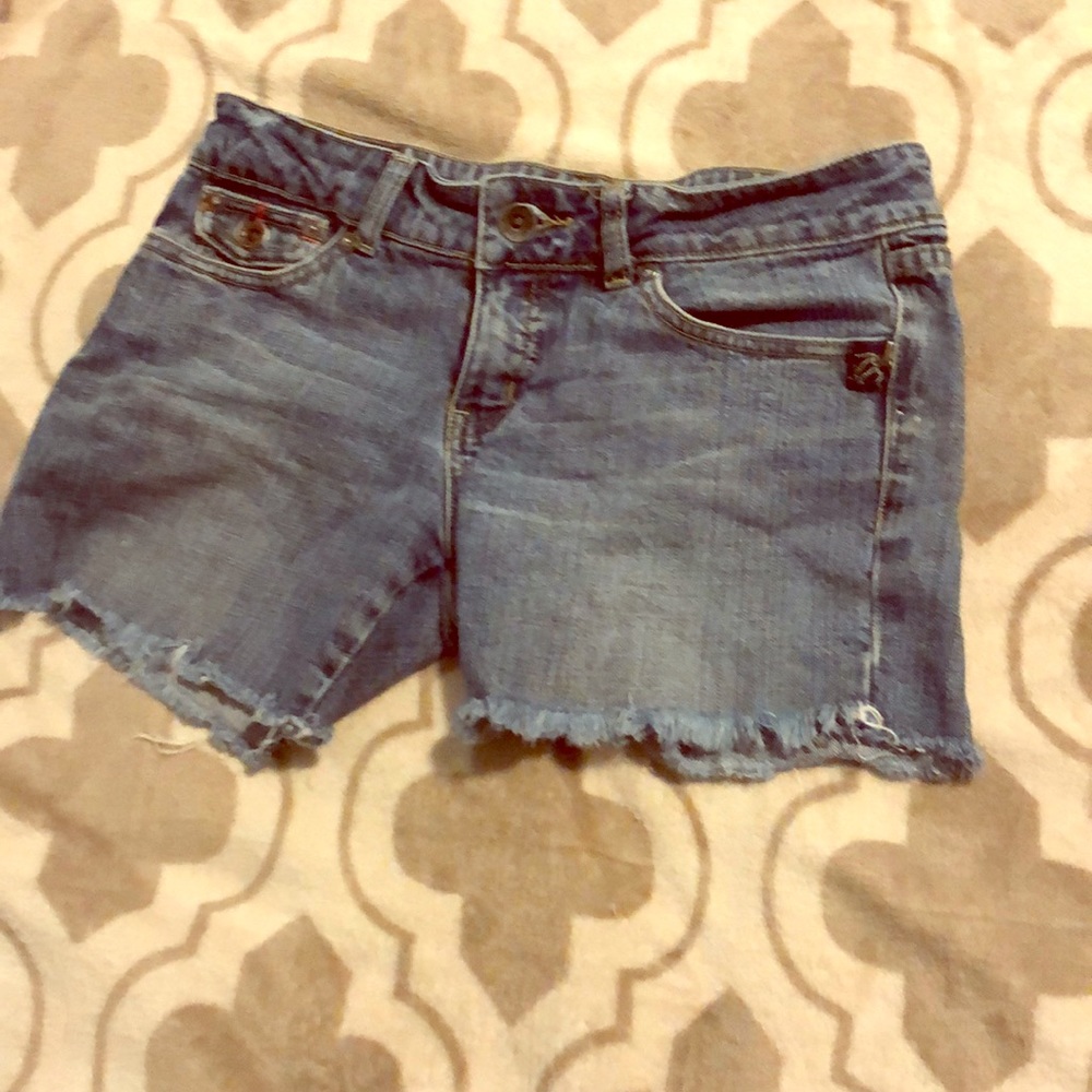 Low rise jean shorts
